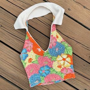 Sweet Zara Floral Collared Halter